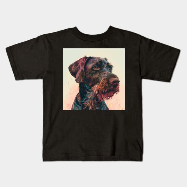 German Shepherd in 70's Kids T-Shirt by NatashaCuteShop